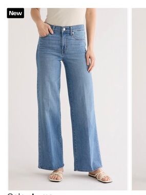 🪞 NWT new Frame brand jeans high rise semi wide leg blue cotton denim pants 25